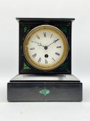 Victorian black slate mantel clock timepiece