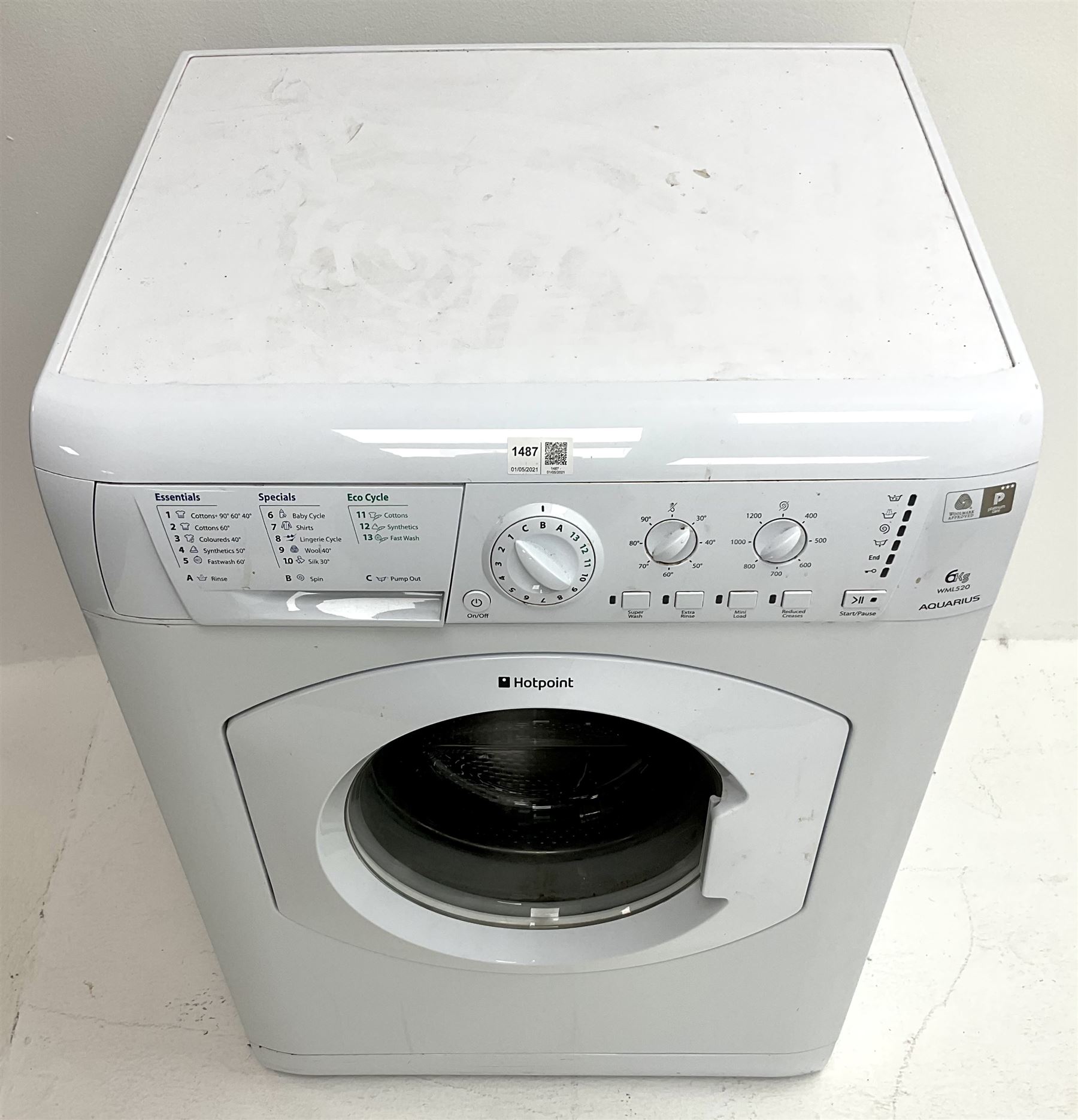 Hotpoint Aquarius 6 kg WML520 washing machine - Image 2 of 2