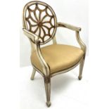French style painted wheel back chair