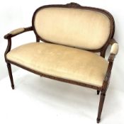 French style mahogany framed two seat sofa