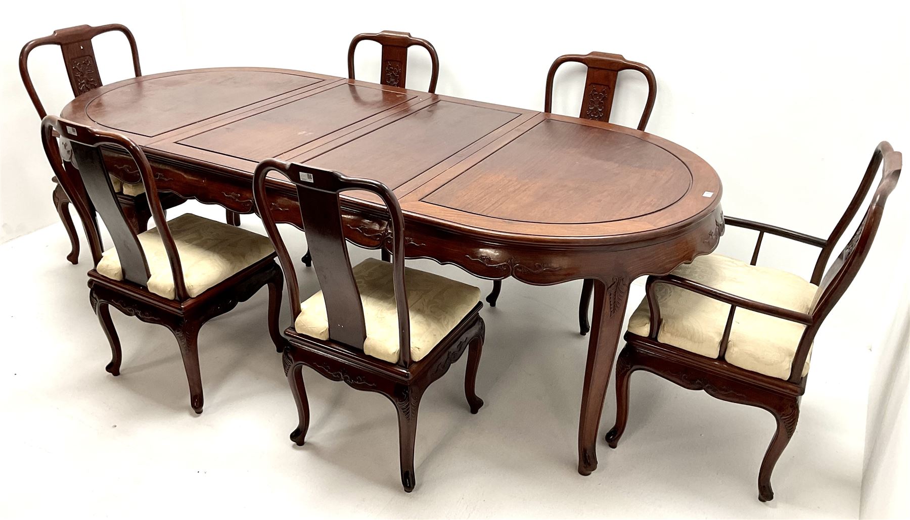 Chinese rosewood extending dining table - Image 2 of 4