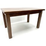 Solid medium oak rectangular dining table