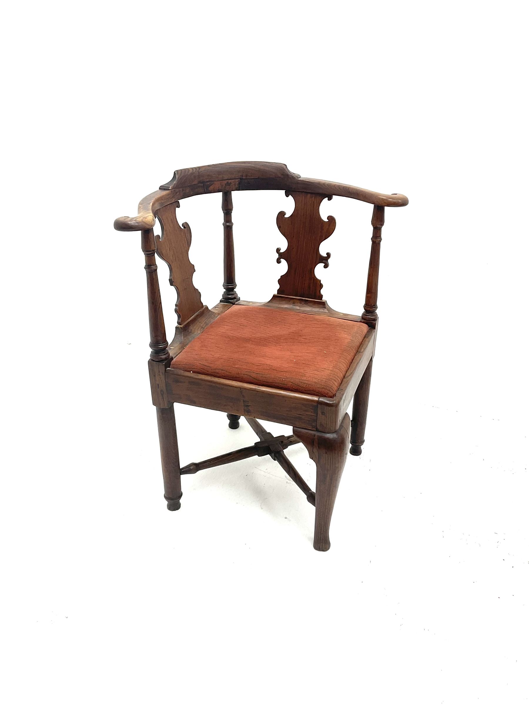 Elm 19th Century corner chair - Image 2 of 2