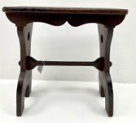 20th century hardwood vernacular joint stool