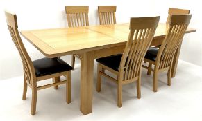 Oak extending dining table