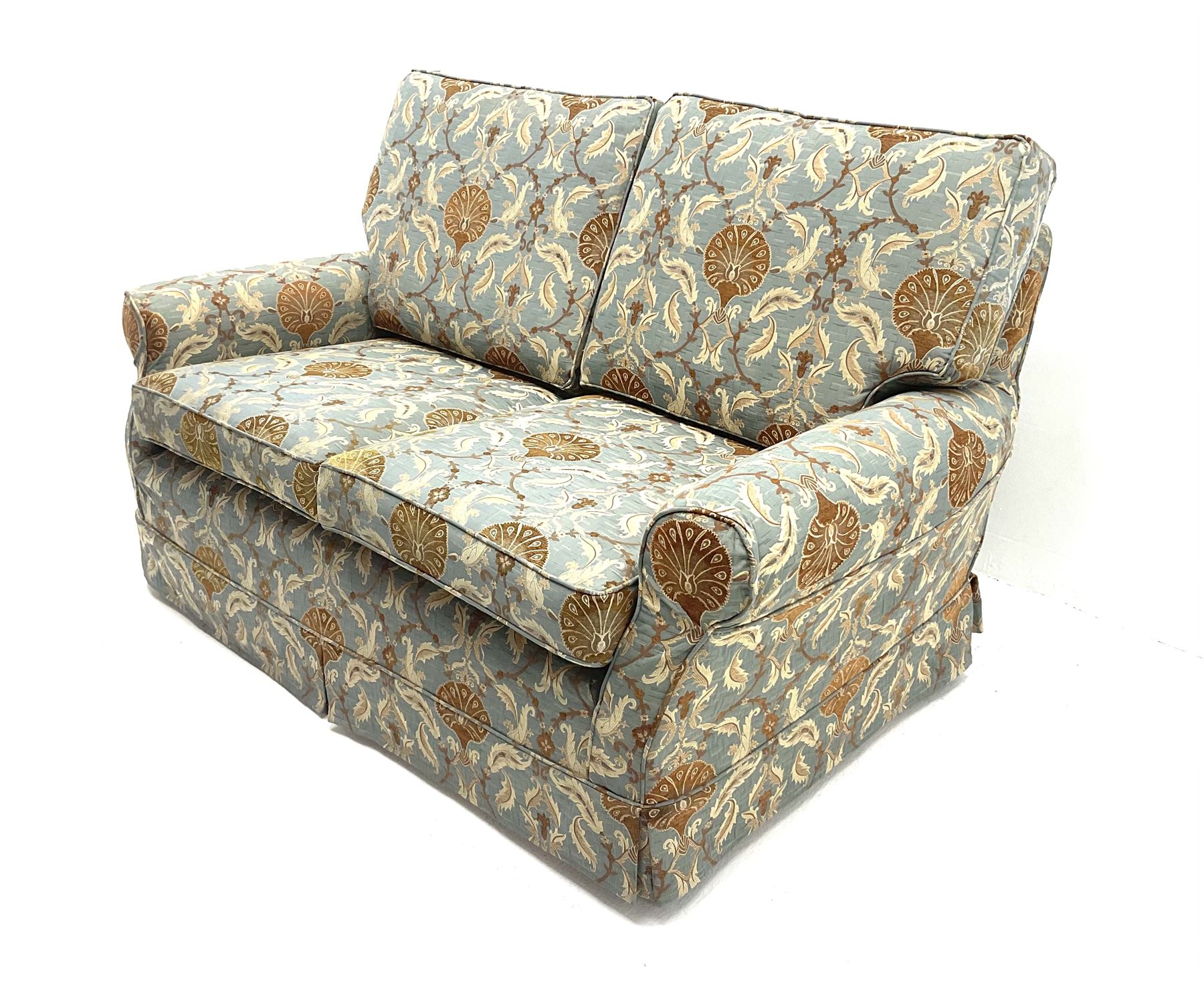 *Multi-York - two seat sofa upholstered in a foliate pattern fabric cover - Image 3 of 3