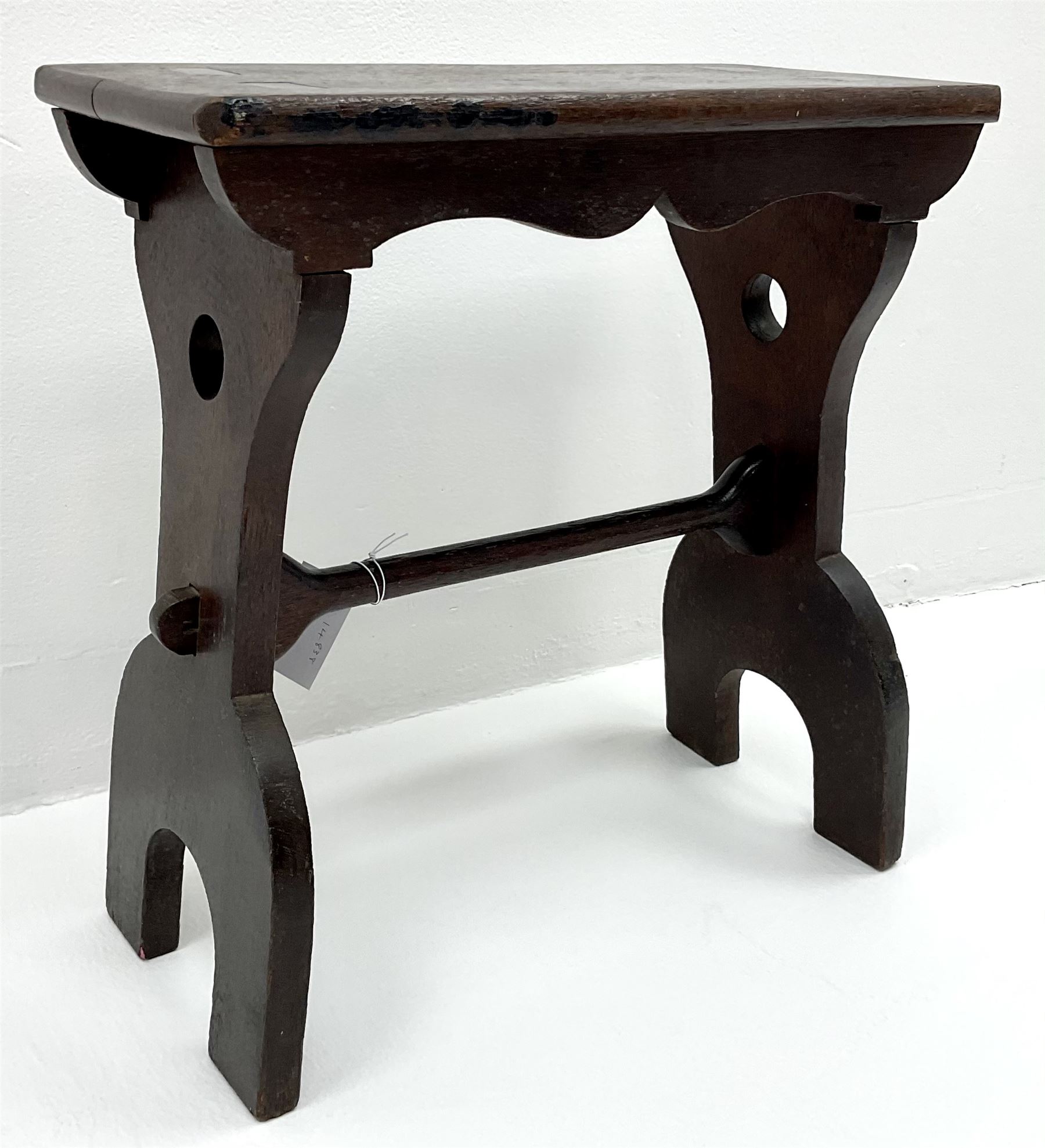 20th century hardwood vernacular joint stool - Image 3 of 3