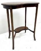 Edwardian inlaid mahogany kidney shaped occasional table