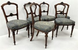 Set six late Victorian mahogany dining chairs