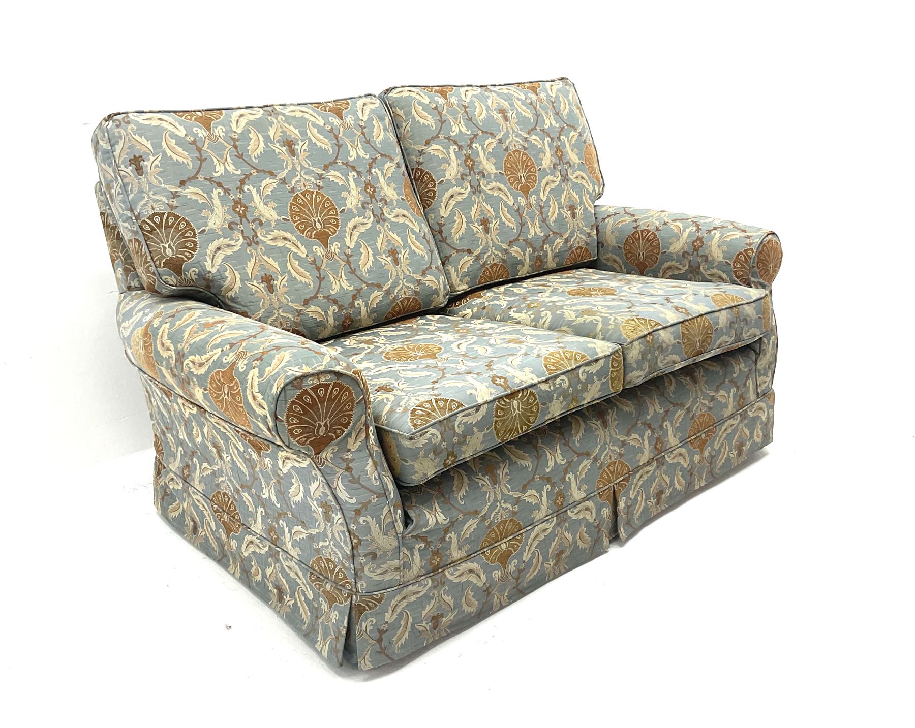 *Multi-York - two seat sofa upholstered in a foliate pattern fabric cover - Image 2 of 3