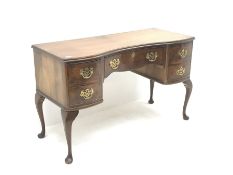 Early 20th century mahogany and rosewood kidney shaped desk