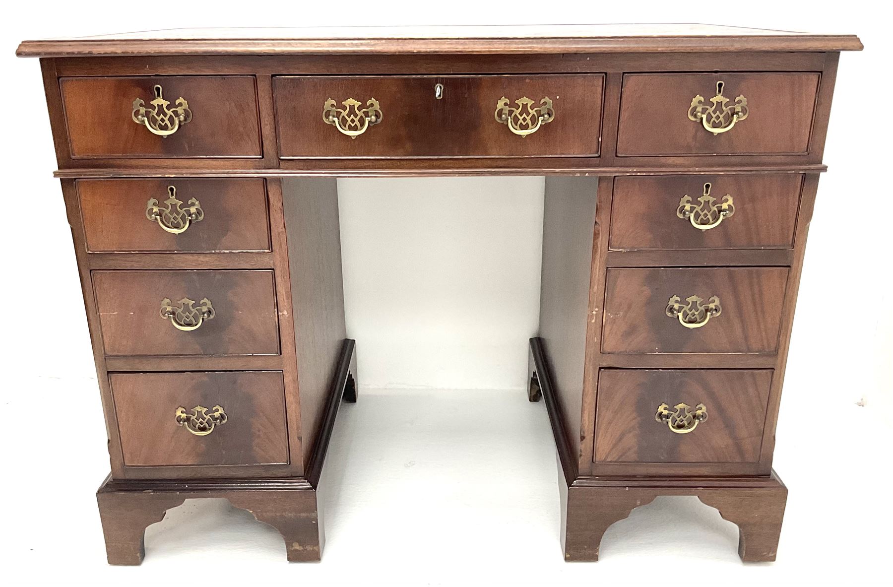 Early 20th century mahogany twin pedestal desk