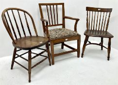 19th century Elm stick back dining chair