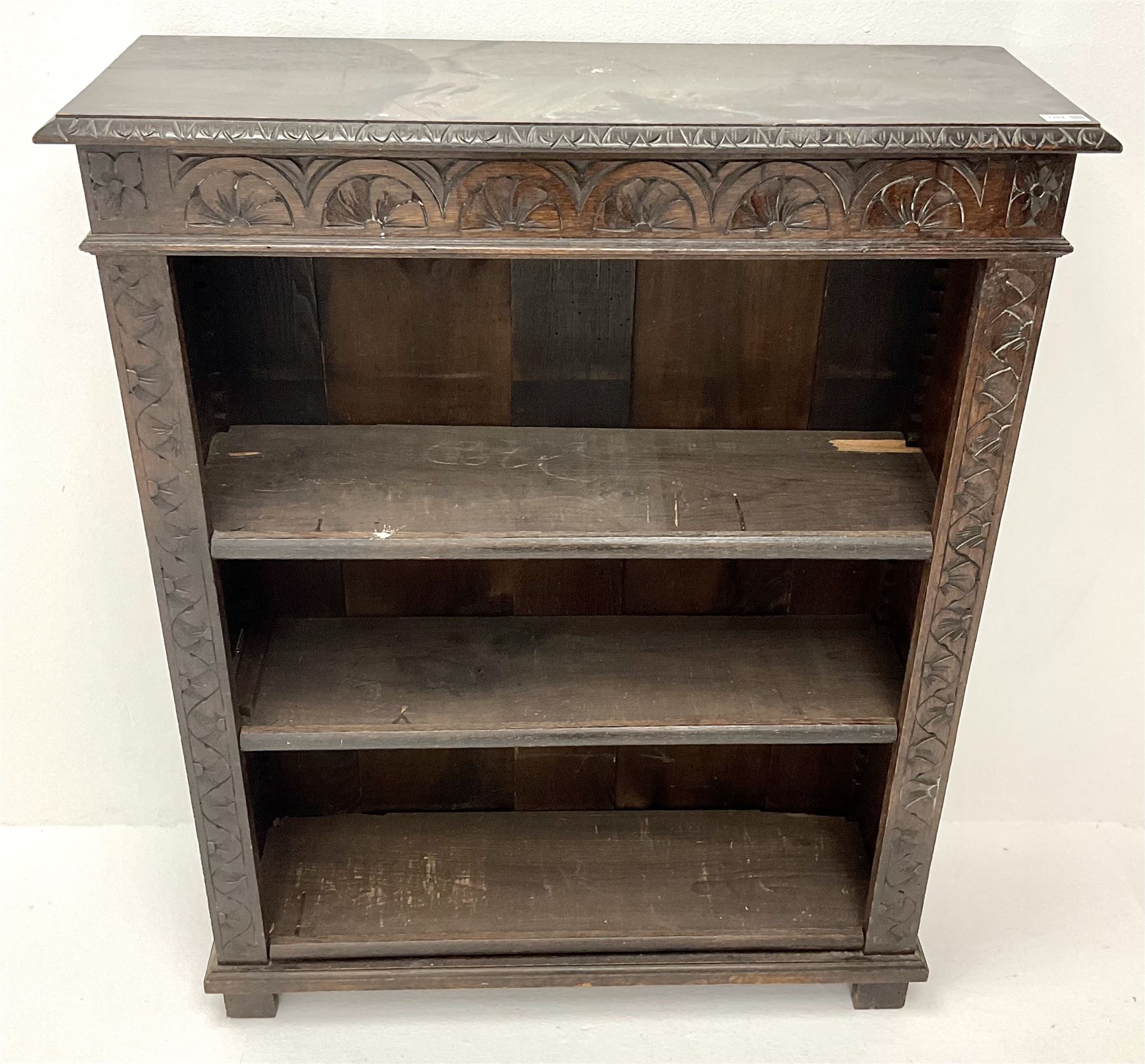 Victorian heavily carved oak bookcase - Image 3 of 3