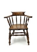 19th century beech smokers bow armchair