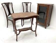 Edwardian inlaid mahogany kidney shaped occasional table (W70cm