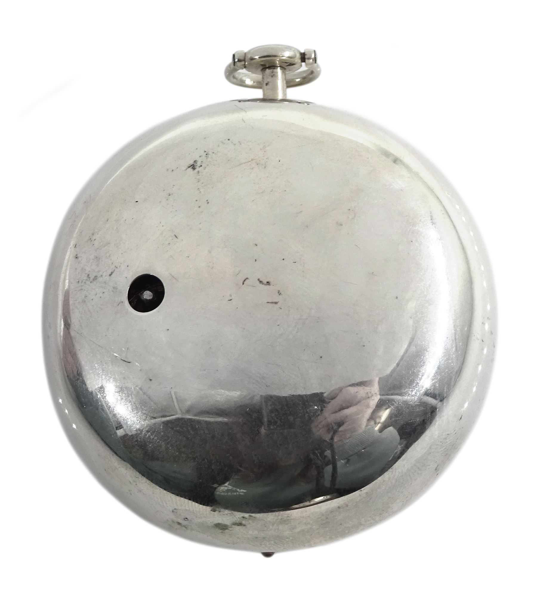 Late 17th/ early 18th century silver pair cased verge fusee pocket watch by Jonathan Garrett - Image 7 of 7
