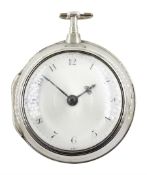 George III silver pair cased verge fusee pocket watch by Richard Tompion, Liverpool, No. 3801, round