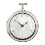 George III silver pair cased verge fusee pocket watch by Richard Tompion, Liverpool, No. 3801, round