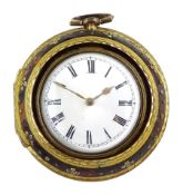 18th century gilt metal triple cased verge fusee pocket watch by Wilkie & Co, London, No. 3781, rou