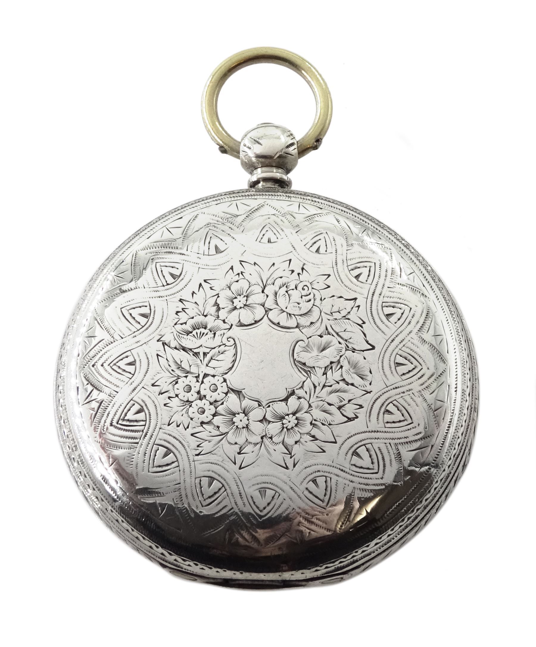 Victorian silver full hunter English lever fusee pocket watch, No. 31818, engraved balance cock with - Image 2 of 5