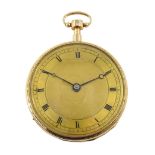 19th century French 18ct gold open face key wound musical repeating cylinder pocket watch