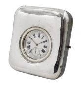 Victorian silver English lever fusee pocket watch No. 22118, white enamel dial with Roman numerals a