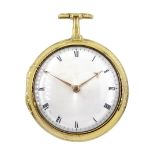 George III gilt pair cased verge fusee pocket watch by George Flote, Islington London, No. 1790,