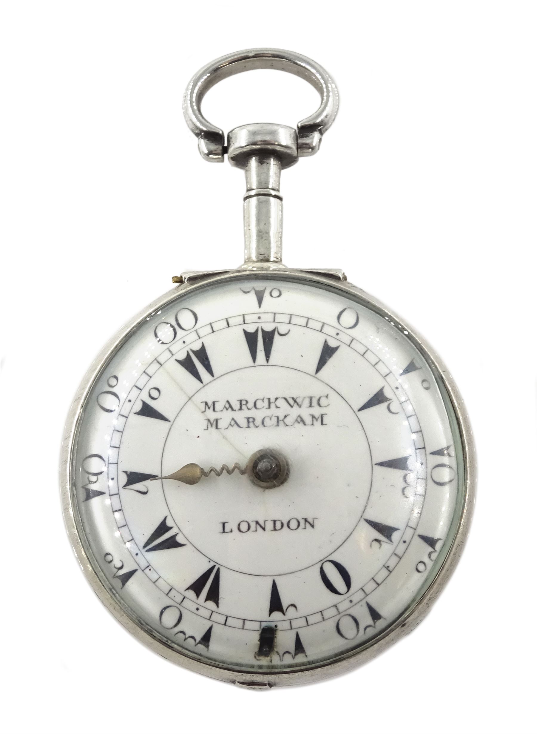 18th century silver pair cased verge fusee pocket watch for the Turkish market by Markwick Markham ( - Image 5 of 10