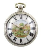 William IV silver pair cased verge fusee pocket watch by J C Heselton