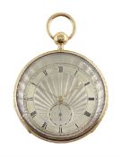 18ct gold open face key wound quarter repeating Swiss lever pocket watch by Garni en Pierre, No. 509