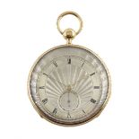 18ct gold open face key wound quarter repeating Swiss lever pocket watch by Garni en Pierre, No. 509