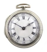 18th century silver pair cased verge fusee pocket watch by Alexander Hare (London ca.1781-1824), No.