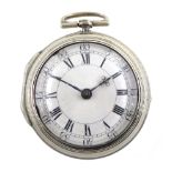 18th century silver pair cased verge fusee pocket watch by Alexander Hare (London ca.1781-1824), No.
