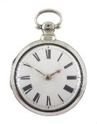 George IV silver pair cased verge fusee pocket watch by Richard Nicholson