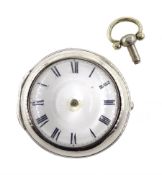 George III silver pair cased verge fusee pocket watch by John Garnett, London, No. 1326, square balu