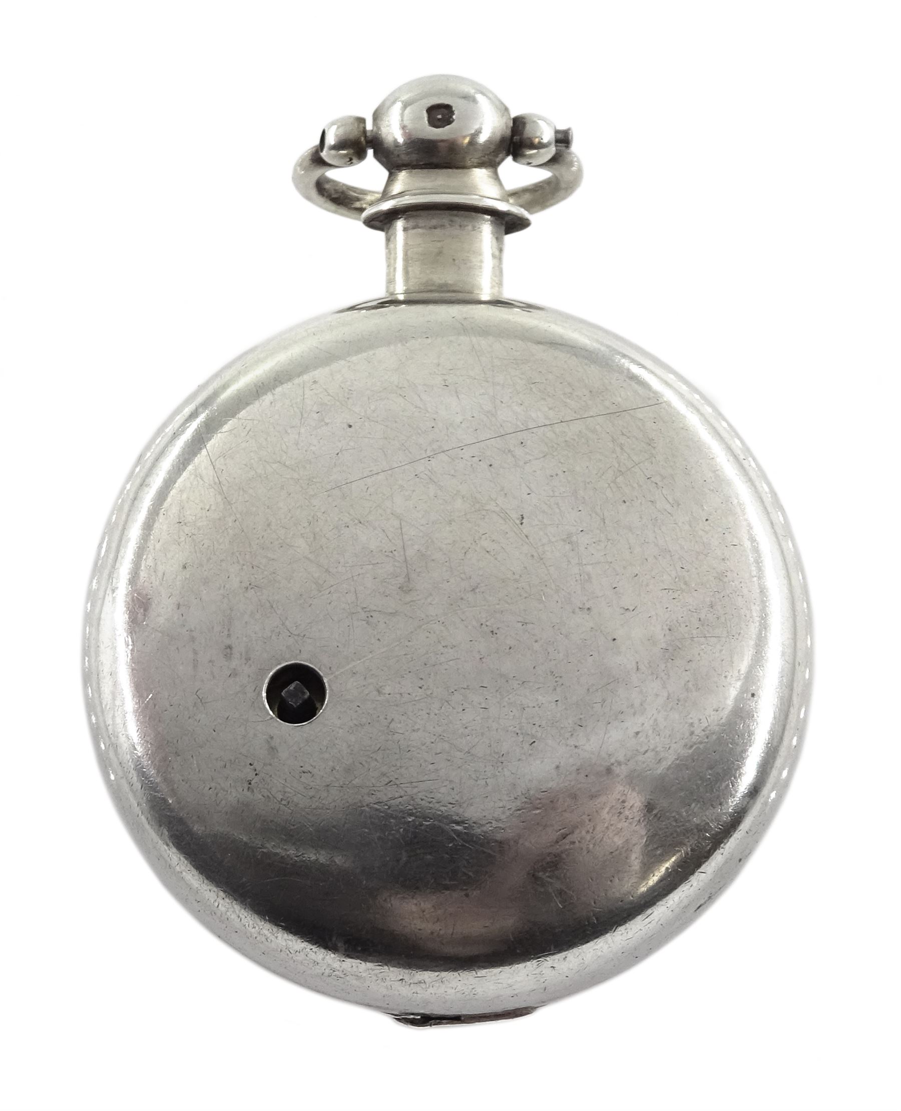 Victorian silver pair cased pocket watch by William Smith, Huddersfield, No. 533, round pillars, pie - Image 7 of 7