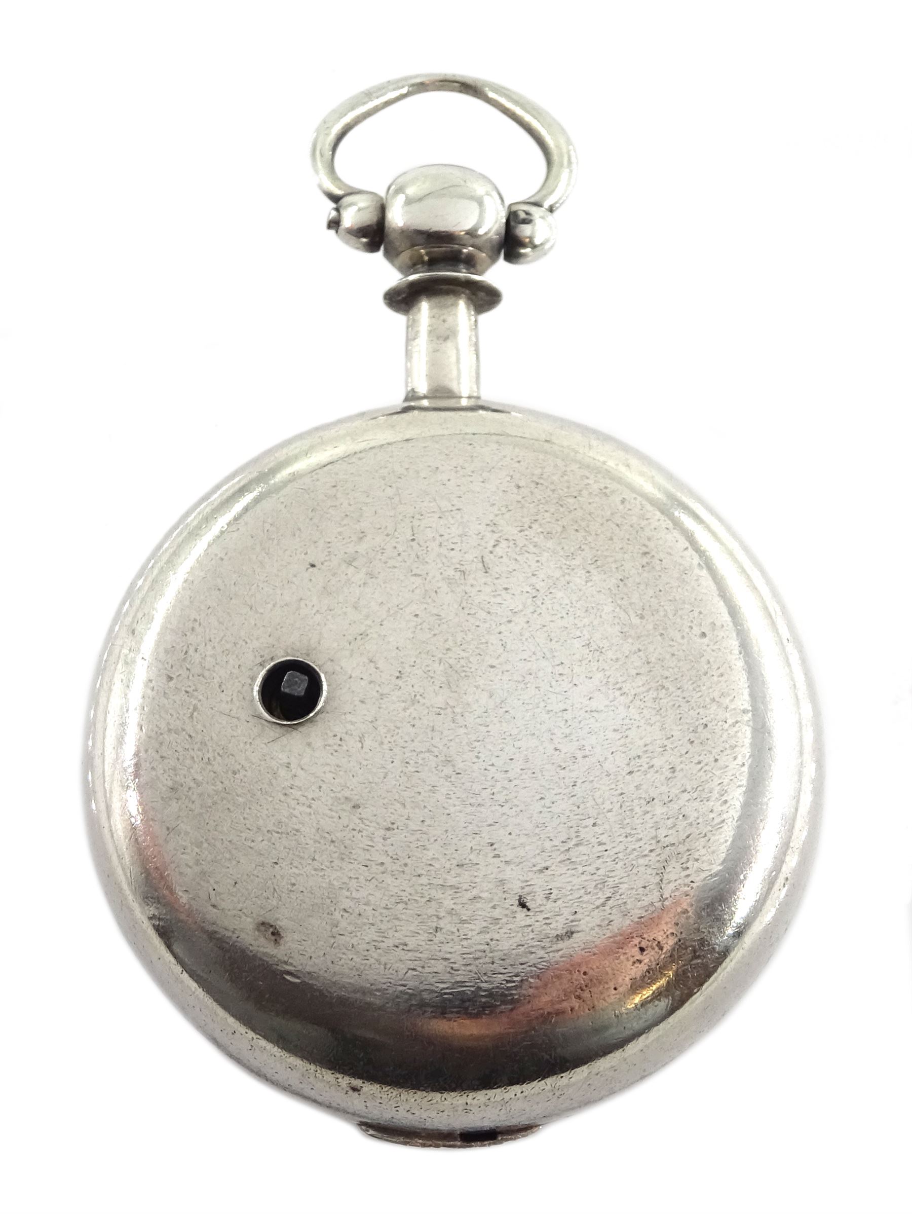 Victorian silver pair cased English lever fusee pocket watch, No. 12448, engraved balance cock with - Image 4 of 6
