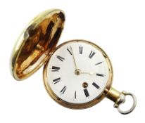 George III silver-gilt full hunter, verge fusee pocket watch by J Carter, London, movement plate sta