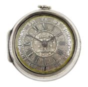 18th century silver pair cased verge fusee pocket watch by John Berry