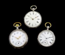 Victorian silver open face fusee pocket watch by J Jones