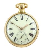 George III 18ct gold pair cased English lever fusee pocket watch by John Bolton