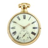 George III 18ct gold pair cased English lever fusee pocket watch by John Bolton