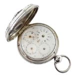 George III silver full hunter verge fusee calendar pocket watch by John Bittleston (London ca. 1781-