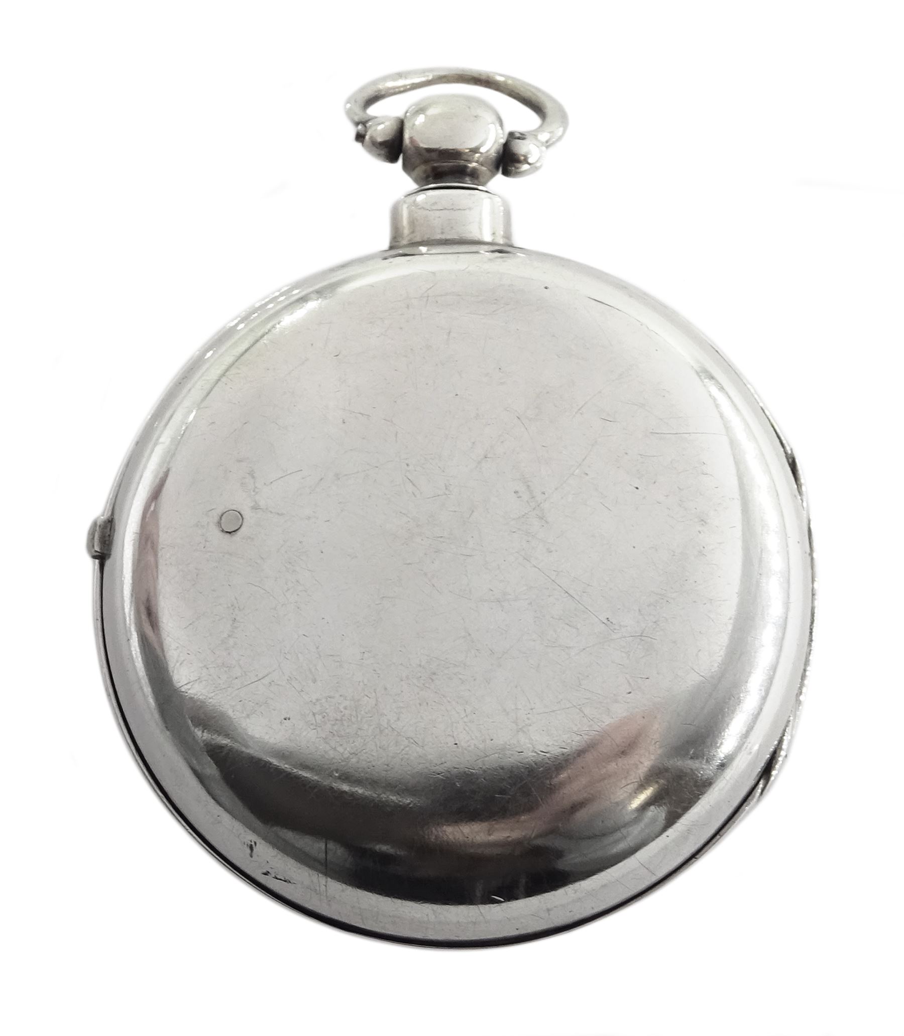 Victorian silver pair cased English lever fusee pocket watch, No. 12448, engraved balance cock with - Image 2 of 6