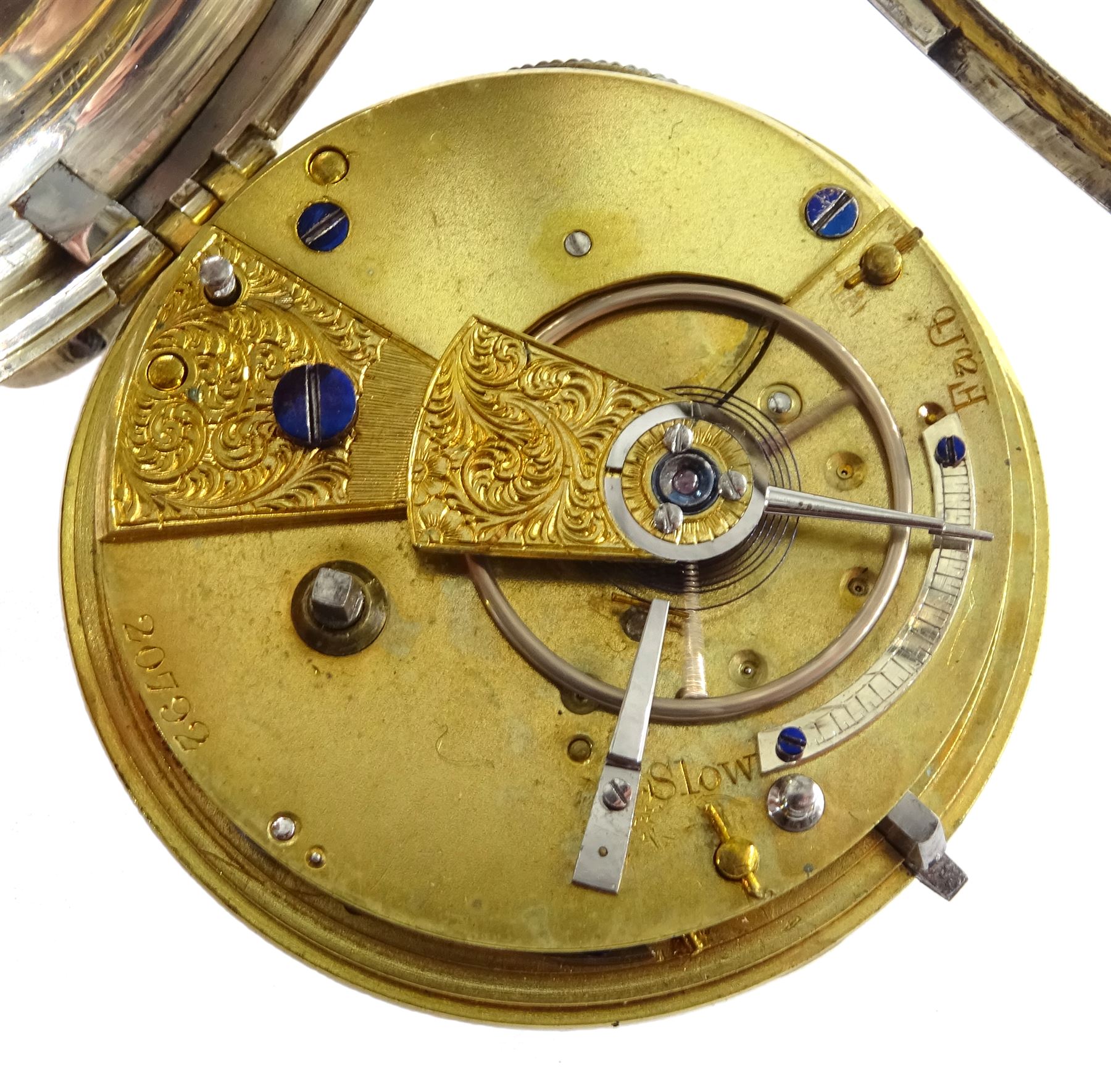 Four 19th/early 20th century silver open face English lever fusee pocket watches, white enamel dials - Image 3 of 6