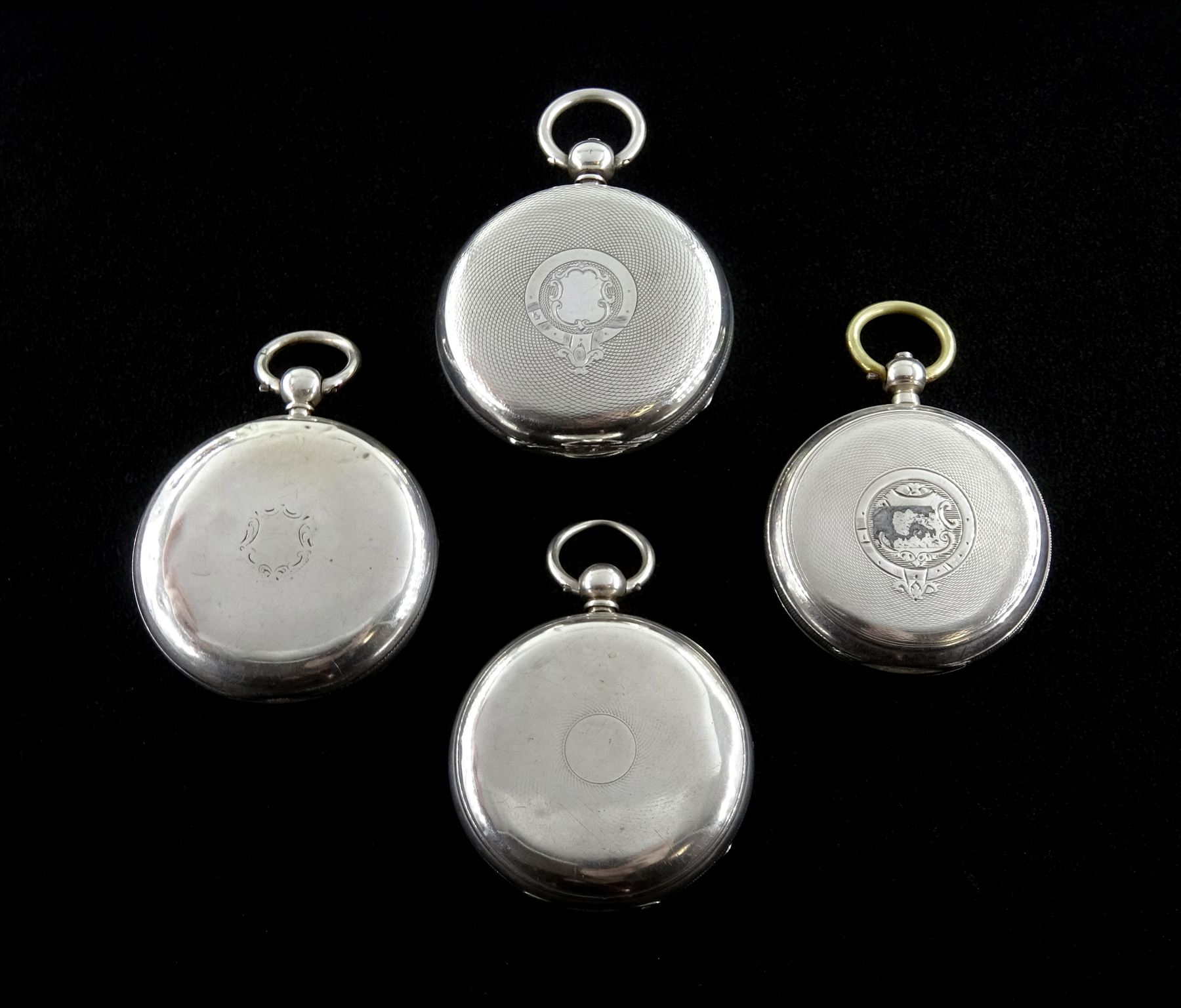 Four Victorian silver open face English lever fusee pocket watches by Horatio Smith and Robertson bo - Image 2 of 3