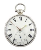 George IV silver open face verge fusee pocket watch by James Henderson, Broomridge, round pillars, b