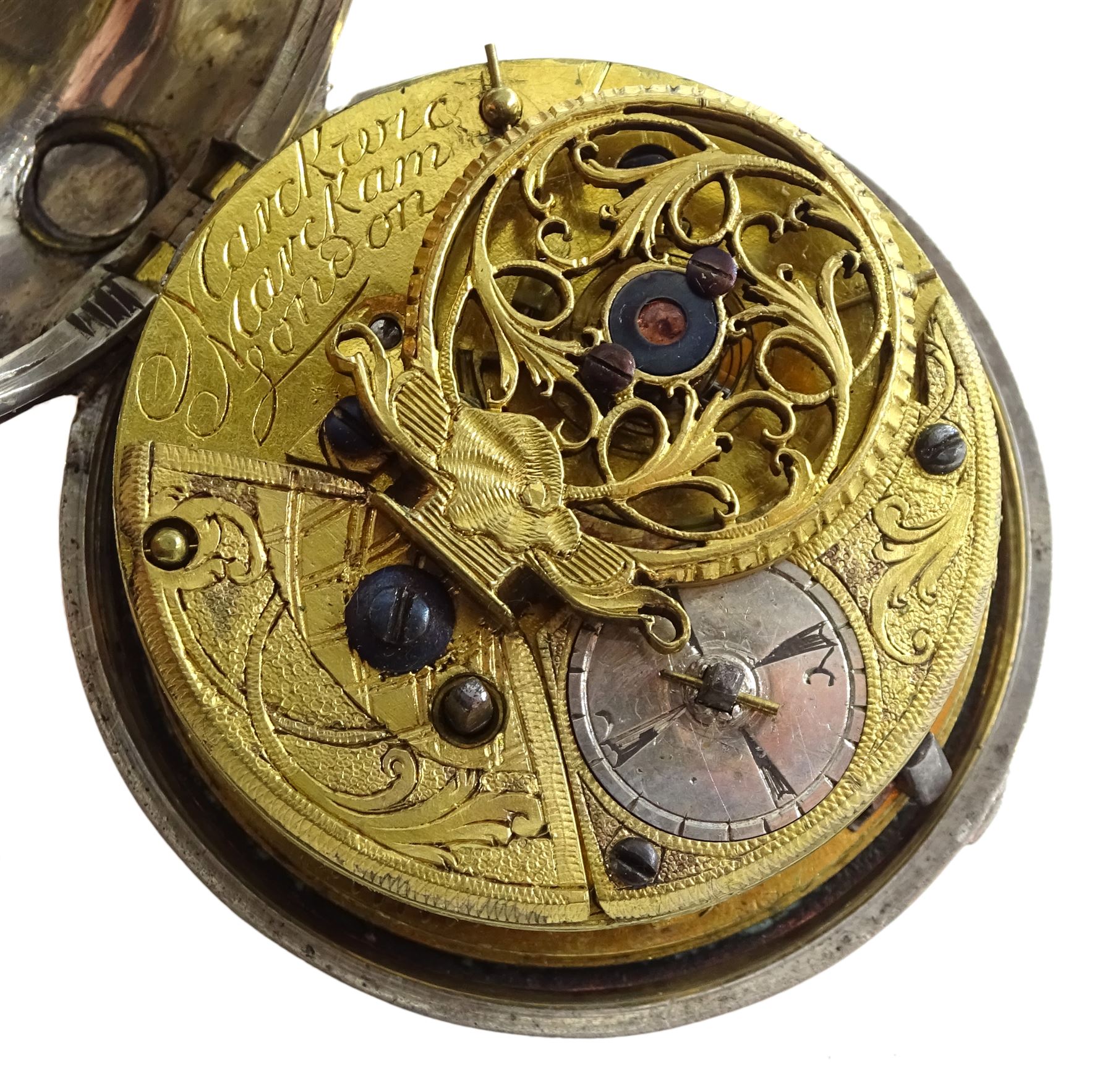 18th century silver pair cased verge fusee pocket watch for the Turkish market by Markwick Markham ( - Image 8 of 10