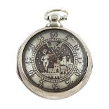19th century silver pair cased verge fusee pocket watch by John Roberts